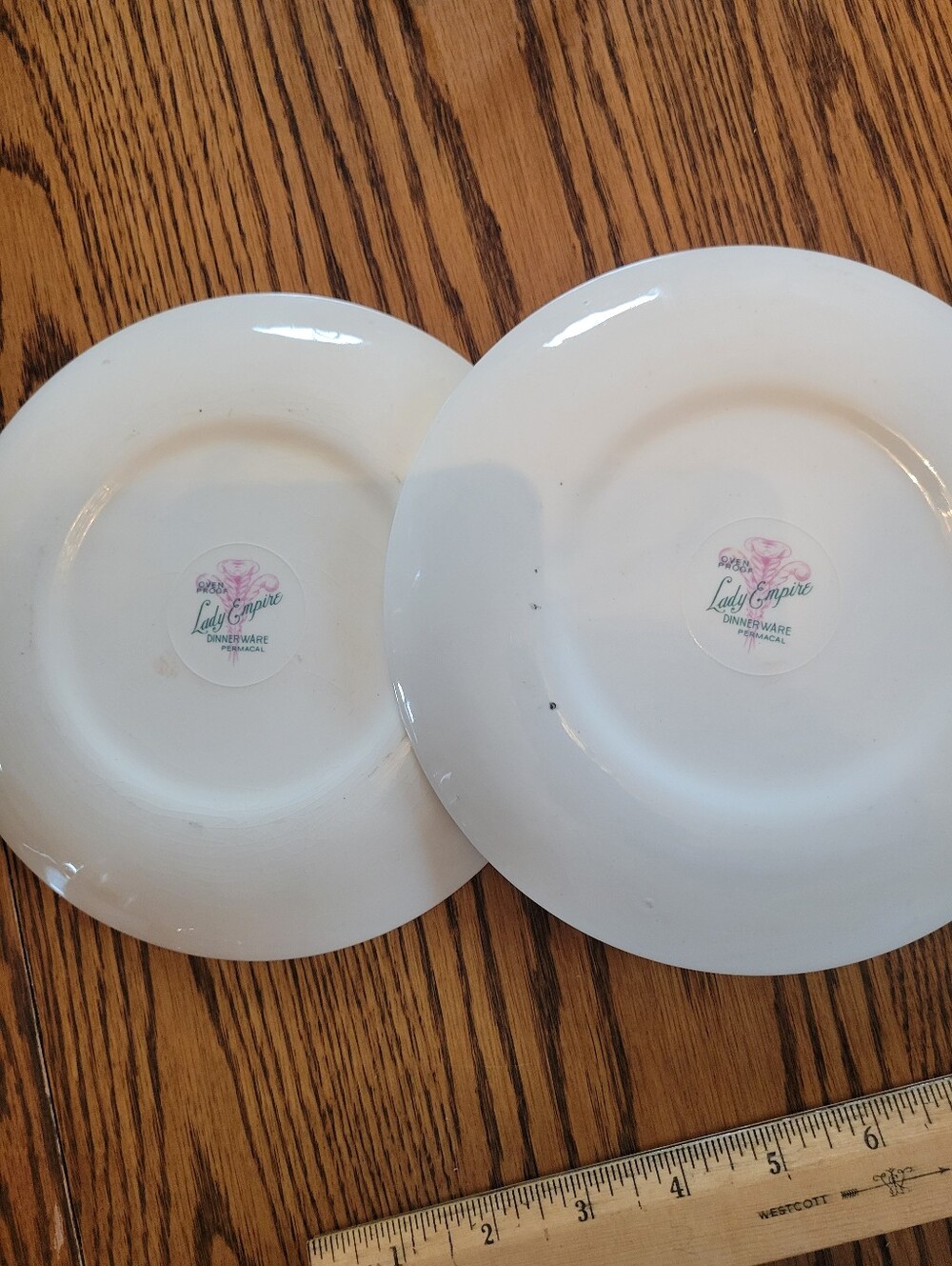 Vintage Lady Empire Starflower Permacal Salad Luncheon Bread Plates (2) 1950s - Picture 12 of 15